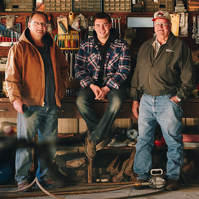 INSIGHT IMAGE / AGRICULTURE three mail farmers in workshop 792x792